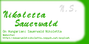 nikoletta sauerwald business card